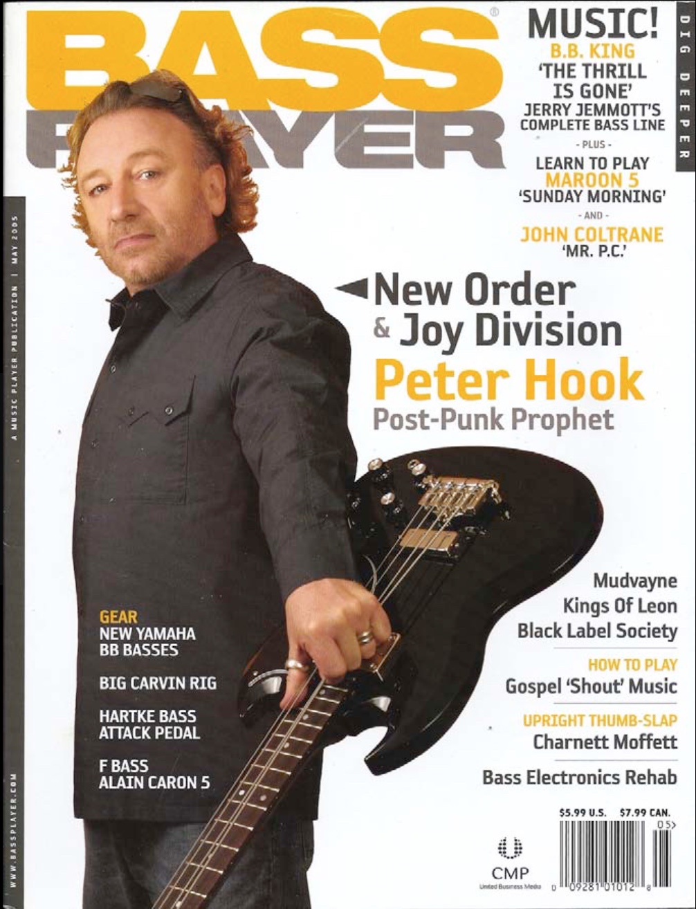 Bass Player magazine cover featuring Peter Hook