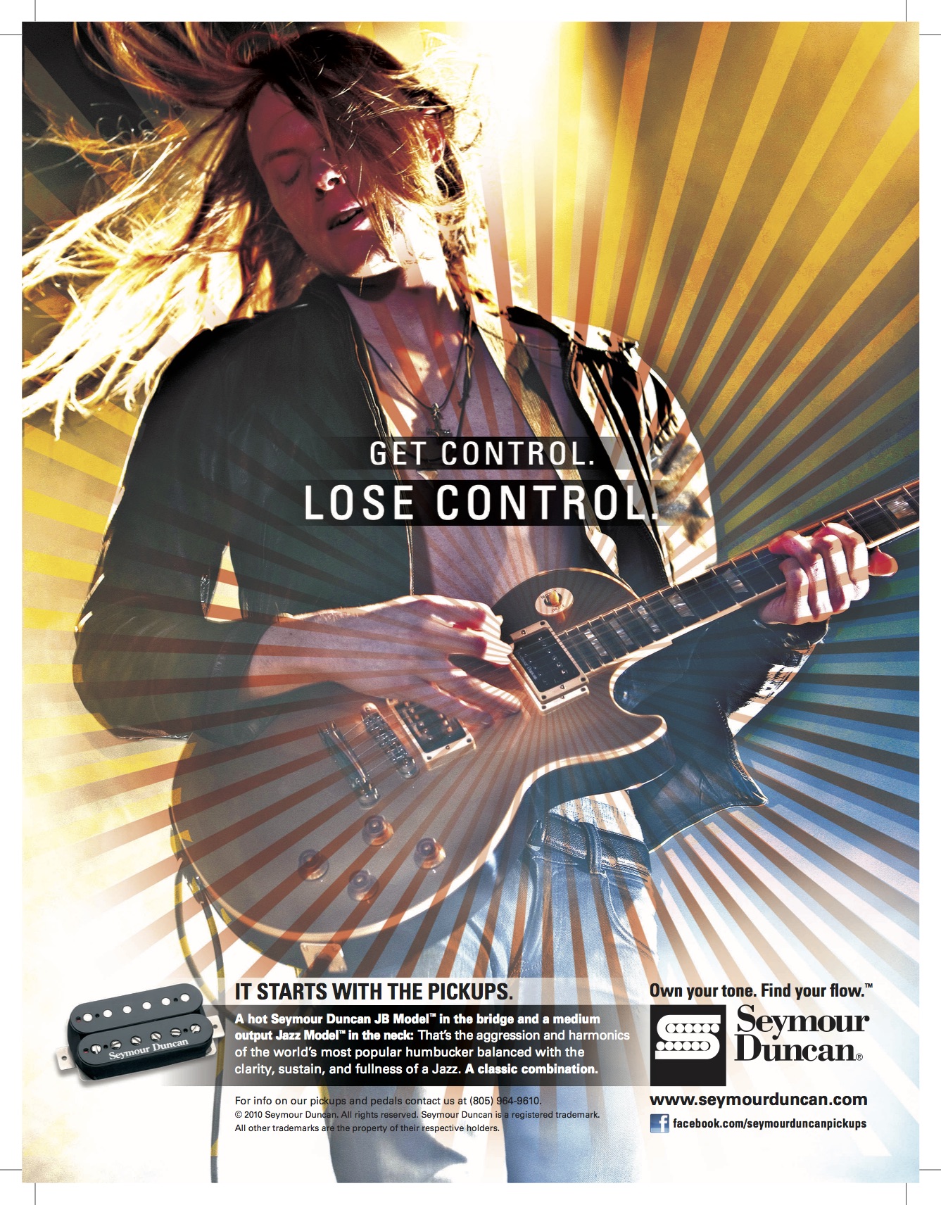 Seymour Duncan 'Own your tone' print ad, Get Control / Lose Control