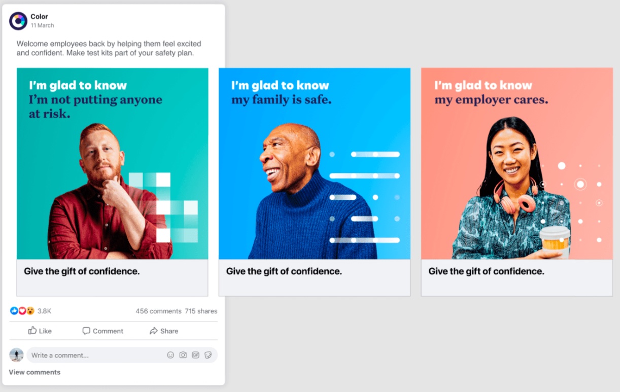 Color Health 'I'm glad to know' social ad
